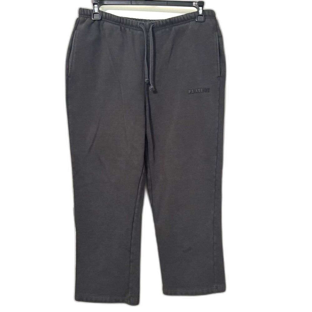 Playboy by PacSun Black Thick Sweatpants Joggers Relaxed Wide Leg Size L